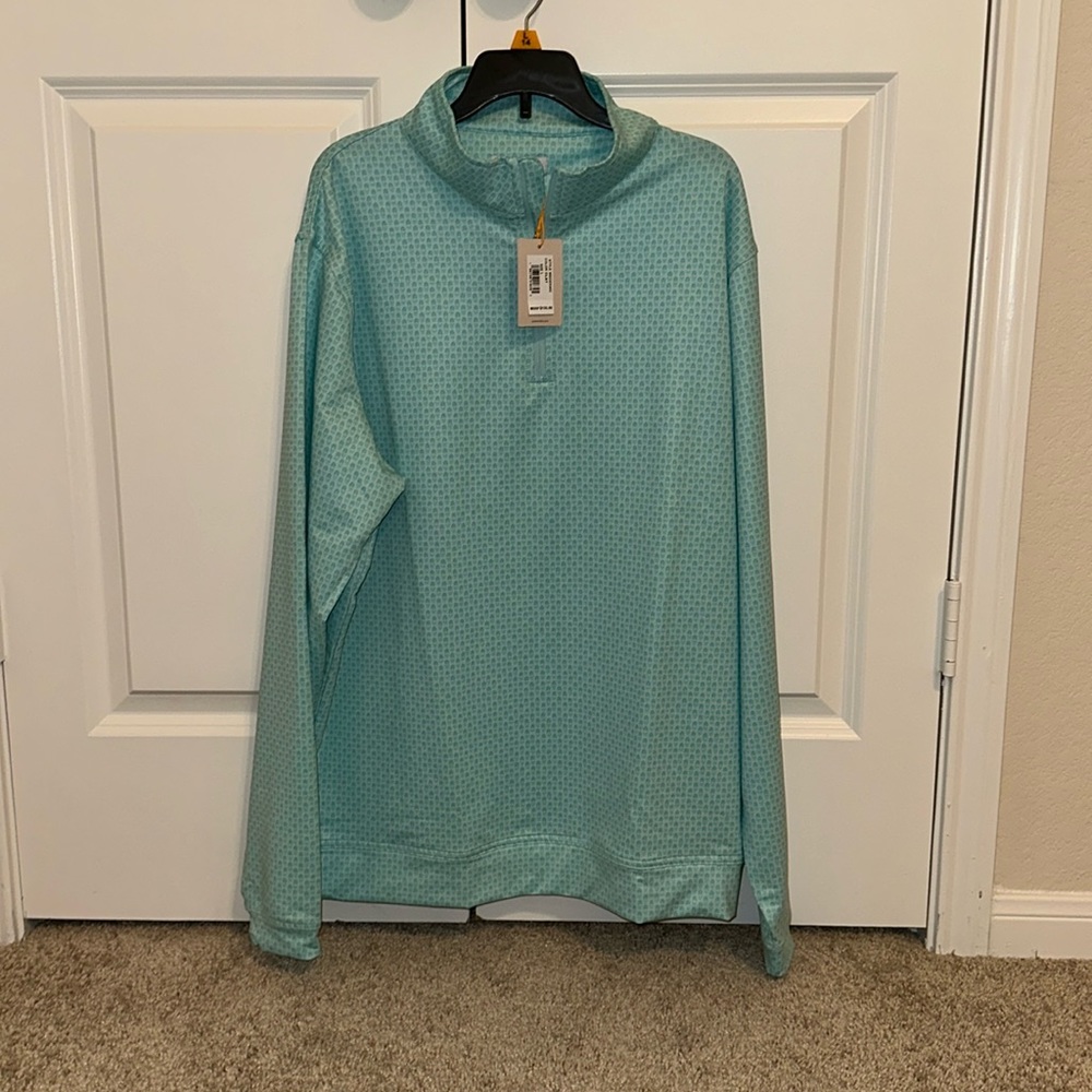 Peter Millar Golf Pullover Crown Sport Pina Skullada Print 1/4 Zip Size L.